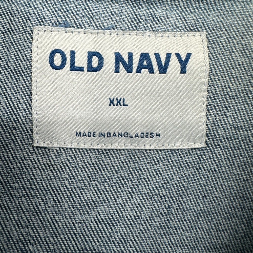 Old‎ Navy Denim Jacket Plus Size XXL Trucker Stretch Jean Pockets Minimalist New - Picture 11 of 13